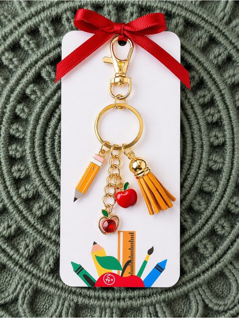 New Handmade Pink “Teacher” Gift Keychain